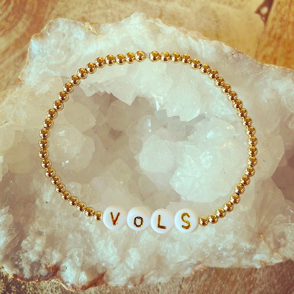 Tennessee Vols 14 K gold filled stretch UT Vols bracelet